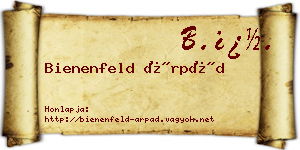 Bienenfeld Árpád névjegykártya