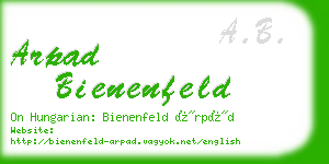 arpad bienenfeld business card